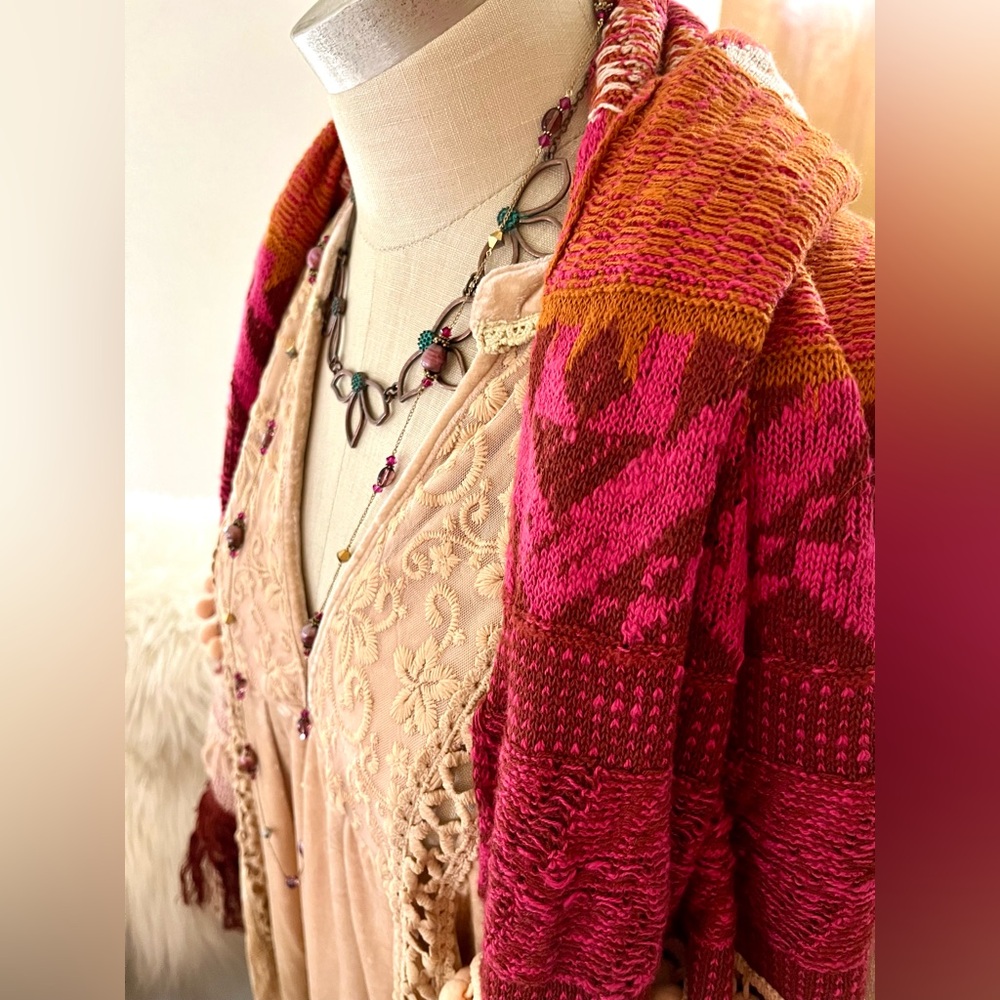 NWT M L MOTH Tassels Pom Pom Cardigan from Anthropologie - Picture 3 of 16